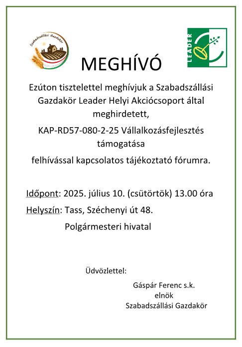 Tájékoztató fórum – Tass