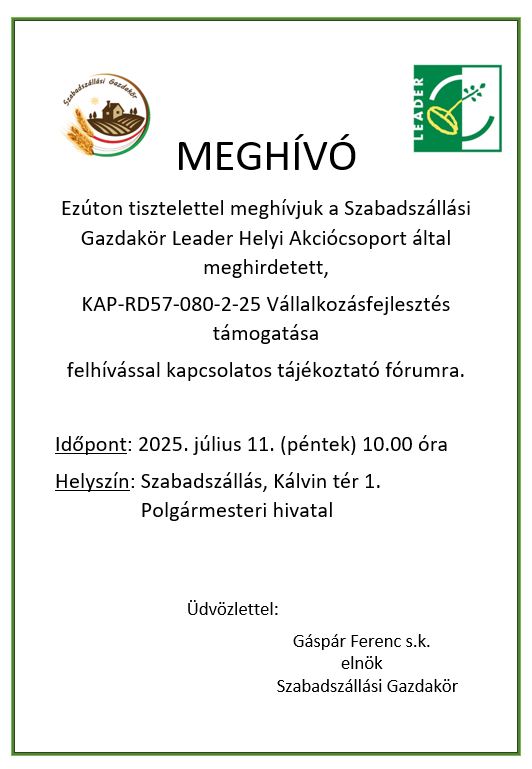 Tájékoztató fórum – Szabadszállás