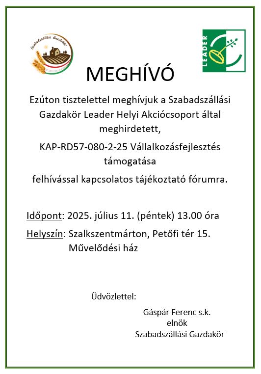 Tájékoztató fórum – Szalkszentmárton